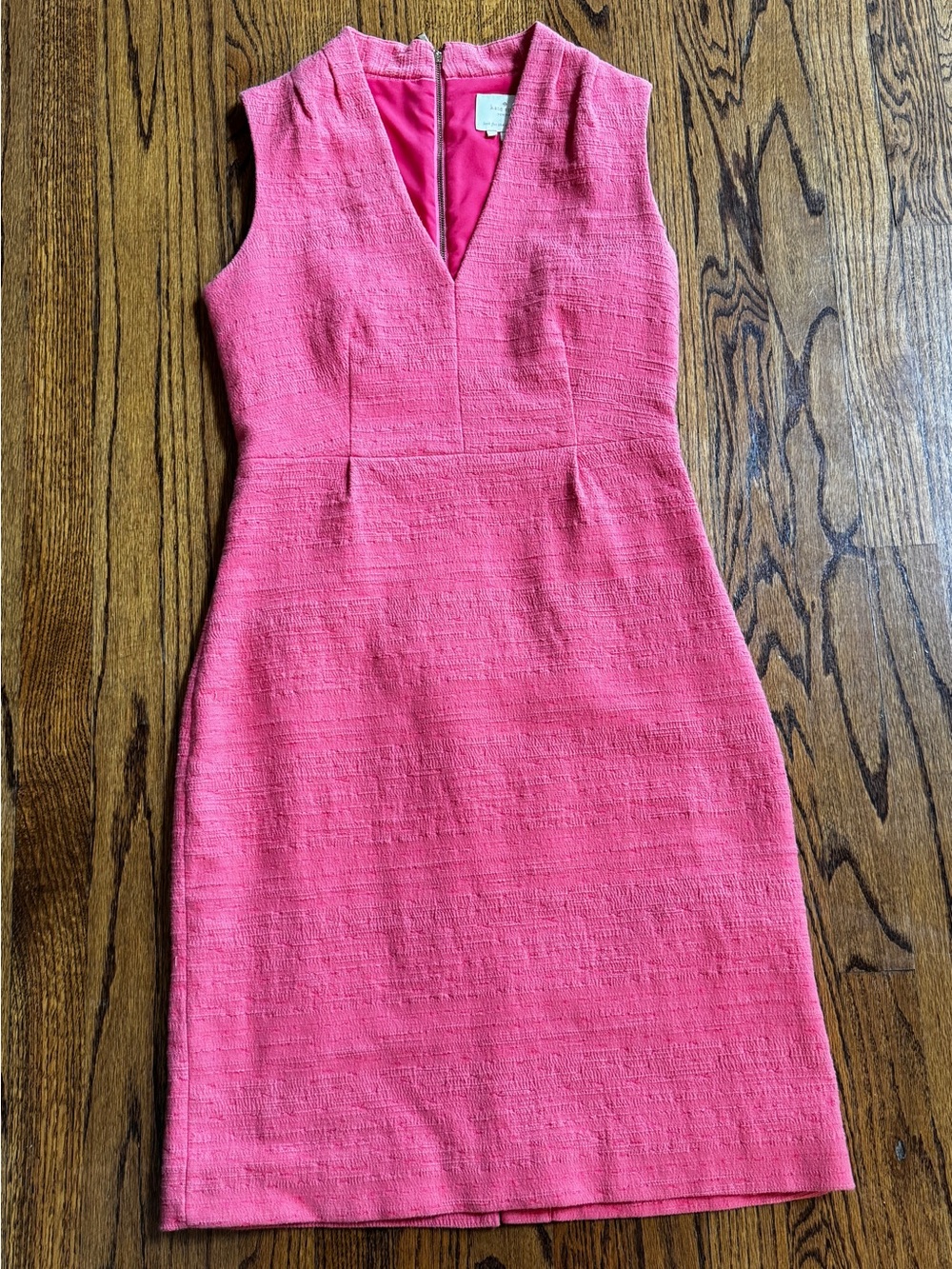 Kate Spade Pink Sheath Dress V-Neck Sleeveless Lined Knee Length Size 8